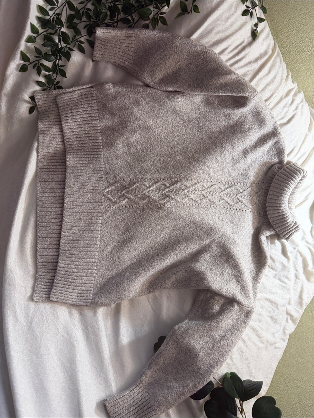 Maurices Cream Cable-Front Turtleneck Sweater